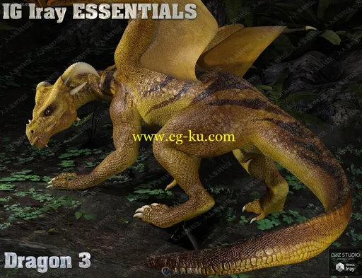 魔法多色不同纹理庞大达斯龙3D模型的图片3