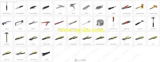 板钳锤锯等实用施工工具PSD模板平面素材合集的图片3