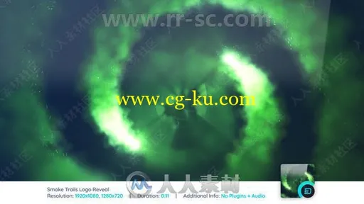 烟雾旋转环绕碰撞爆炸LOGO动画演绎AE模板合集的图片1
