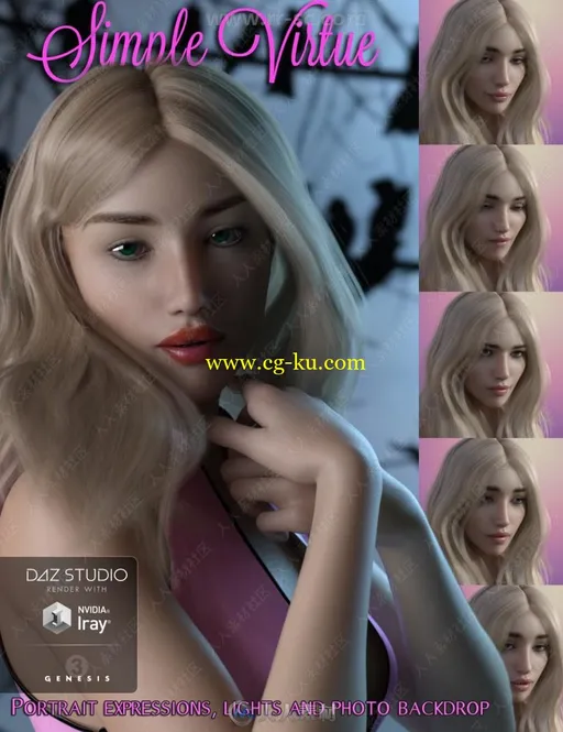30组微妙完美肖像特写女性角色3D模型合集的图片1