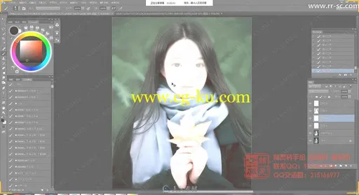 古风美女照片转手绘实例视频教程的图片3