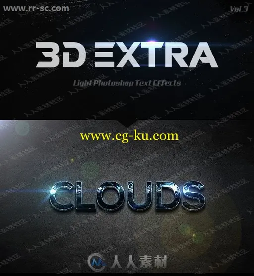 3D闪耀金属质感光晕艺术特效PSD字模第三季的图片2
