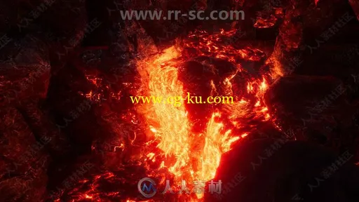 逼真形象火红色熔岩与火山环境Unity游戏素材资源的图片11
