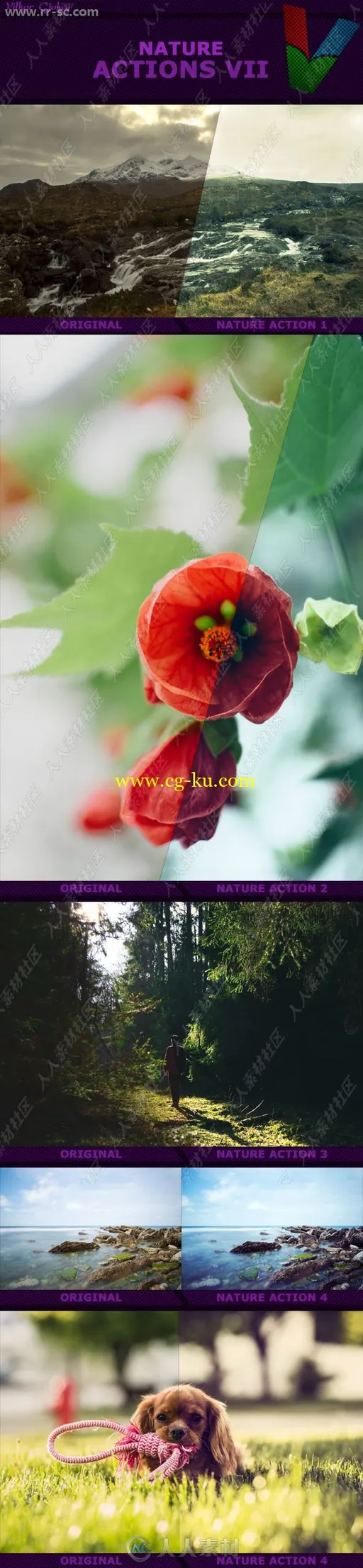 5组外景自然怀旧风格艺术色调PS动作第七季的图片2