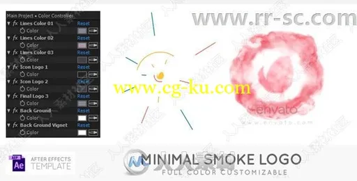 烟雾粒子消散创意特效Logo演绎动画AE模板的图片1