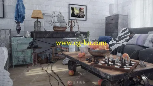 Vray与C4D工业风格室内可视化渲染练视频教程的图片3