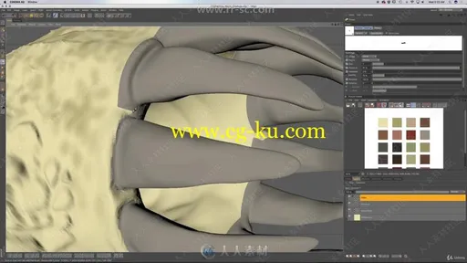 C4D恐怖科幻蠕虫生物实例制作视频教程的图片3