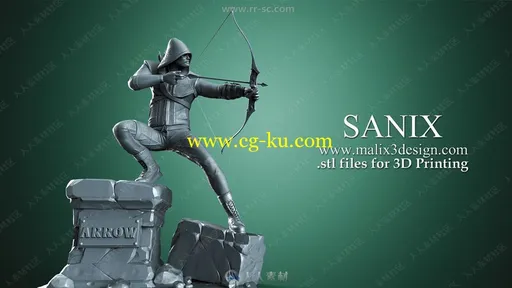 经典威漫绿箭侠影视英雄角色3D模型的图片1