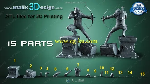 经典威漫绿箭侠影视英雄角色3D模型的图片2