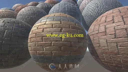 25组不同纹理地砖墙砖材质与材料Unity游戏素材资源的图片1