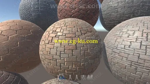 25组不同纹理地砖墙砖材质与材料Unity游戏素材资源的图片2