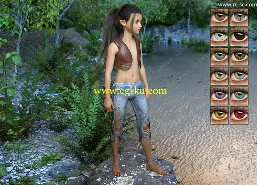 22种面部彩绘多种服装造型动漫角色3D模型的图片2
