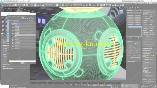 3Ds Max和Substance Painter制作星球大战机器人Droid模型视频教的图片2