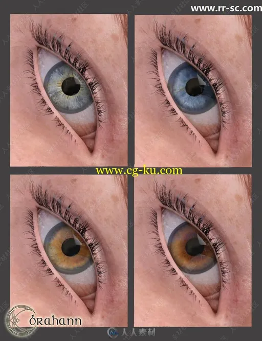 8种精致妆容指甲逼真雀斑皮肤女性3D模型的图片2