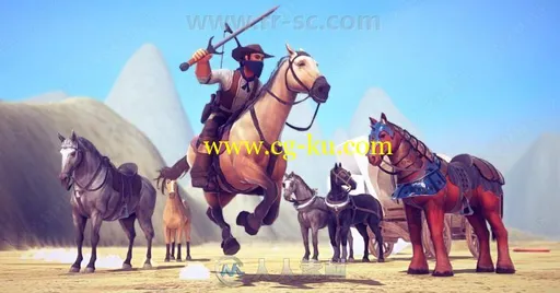 卡通灵活逼真骑马系统动物角色模型Unity游戏素材资源的图片3
