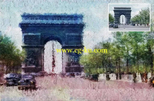 高质量逼真朦胧个性调色板油画效果艺术特效PS动作的图片3