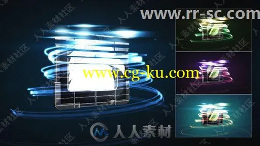 光线粒子穿梭环绕特效Logo演绎动画AE模板的图片1