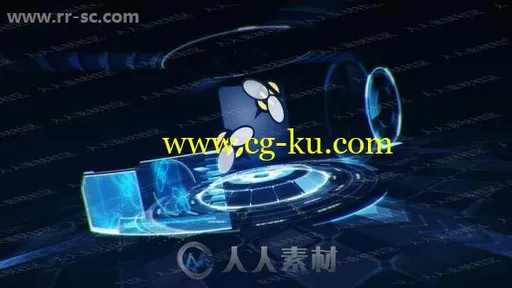 超酷科技感黑暗光影投射logo动画演绎AE模板的图片1