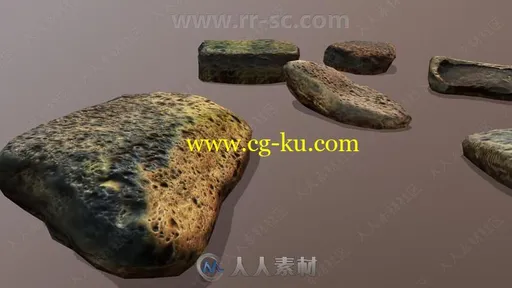 十二组苔藓纹理白雪覆盖不同纹理岩石Unity游戏素材资源的图片2