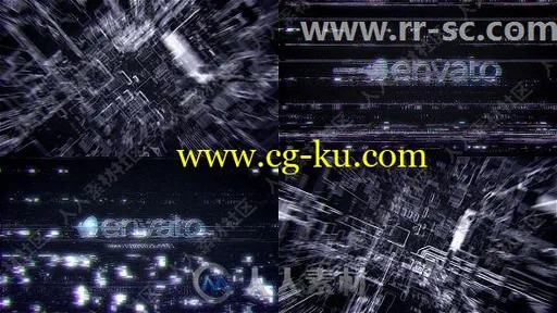 未来高科技信号故障特效Logo演绎动画AE模板的图片1