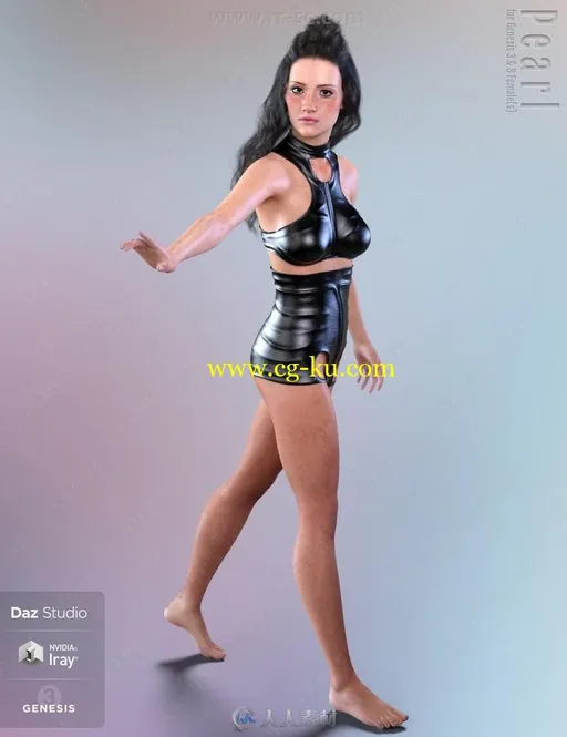不同眼妆唇妆雀斑女孩女性角色3D模型合集的图片2
