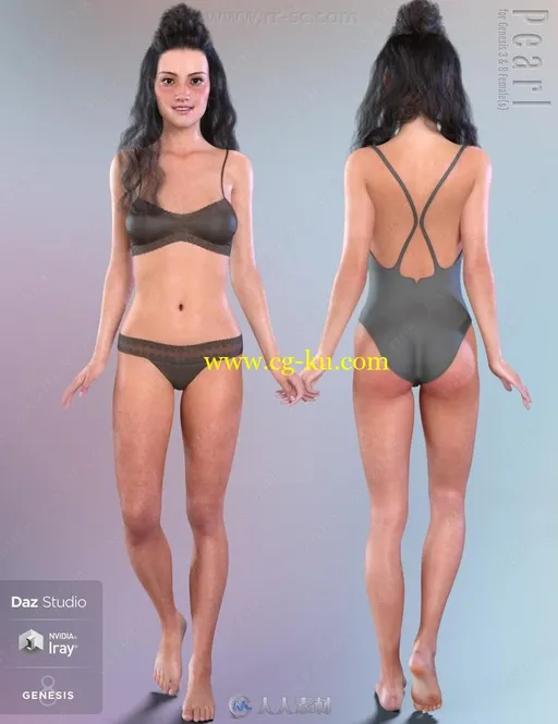 不同眼妆唇妆雀斑女孩女性角色3D模型合集的图片3