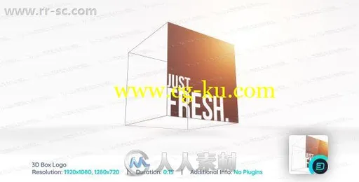 极简时尚正方体三维立体旋转展示logo动画演绎AE模板的图片1