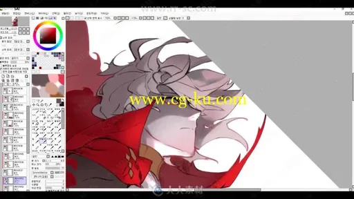 SAI角色草稿上色细化插画实例训练视频教程的图片2