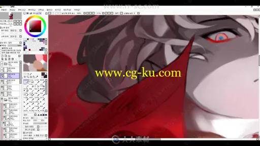SAI角色草稿上色细化插画实例训练视频教程的图片3