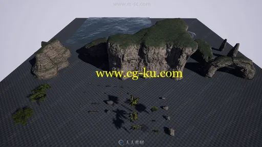 优美茂盛壮观悬崖海滩热带森林等热带岛屿环境UE4游戏素材资源的图片3