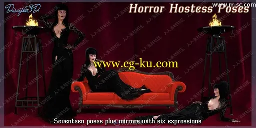 美丽女性优雅站姿坐姿与表情3D模型的图片2