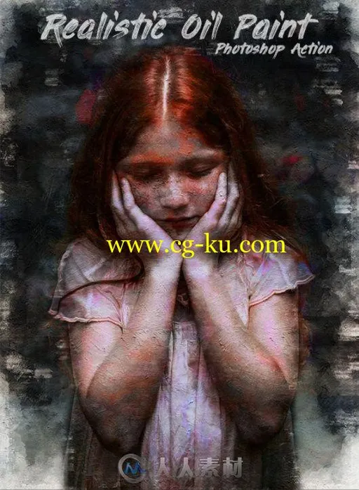 逼真文艺油画手绘肖像艺术特效PS动作的图片1