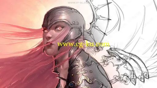 欧美风格游戏影视角色插画创作过程视频教程的图片1