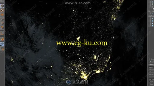 4K高精度宏观地球夜景C4D 3D模型的图片3
