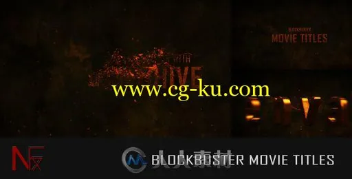星火粒子漂浮电影预告影视片头AE模板的图片1