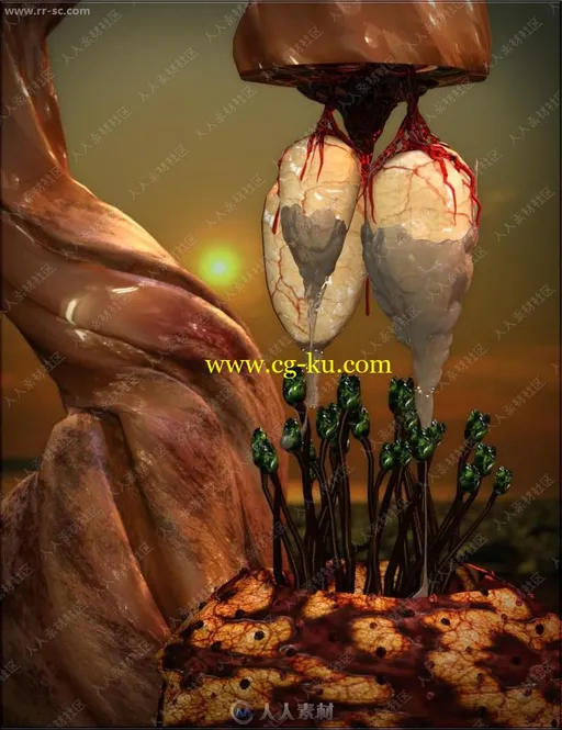 50组血腥恐怖万圣节场景着色器3D模型的图片2