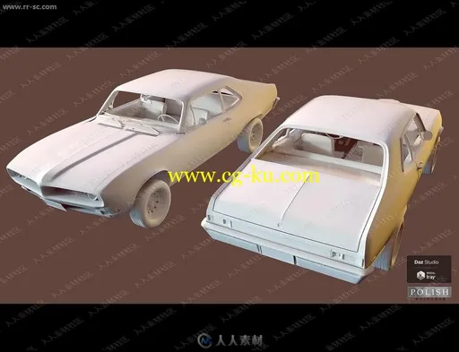 多组复古做旧掉漆小汽车3D模型的图片3