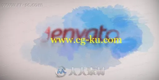 意境蓝色水墨晕染扩大logo动画演绎AE模板的图片1