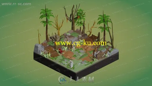多组精致岩石灌木建筑小场景3D模型Unity游戏素材资源的图片1