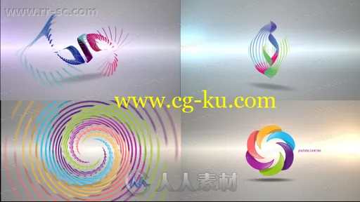 简洁多彩立体音波感汇聚logo动画演绎AE模板的图片1