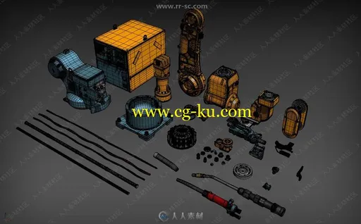 工业机械手臂3D模型 cubebrush出品的图片3