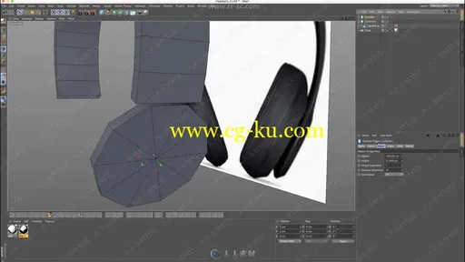 Cinema 4D精致耳机3D建模实例制作视频教程的图片4