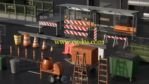 街道角落建筑公共设施等3D模型合集的图片3