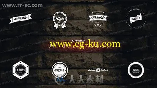 16组独特简洁复古徽章logo动画演绎AE模板的图片1