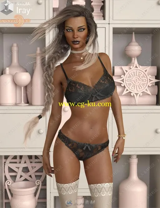 多种颜色蕾丝细致女孩内衣3D模型的图片1