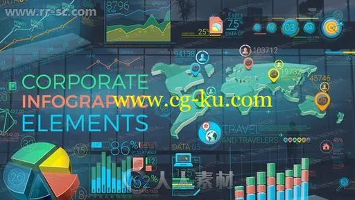 丰富多彩优秀企业信息图标数据图形元素AE模版的图片1