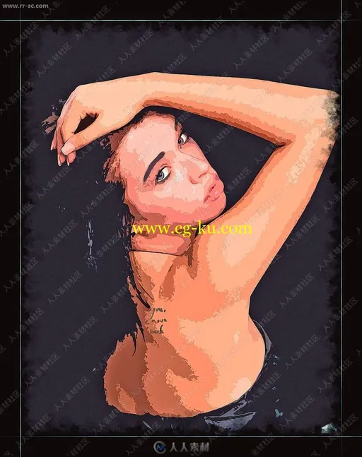 水彩油画明暗多彩风景人物艺术特效PS动作的图片1