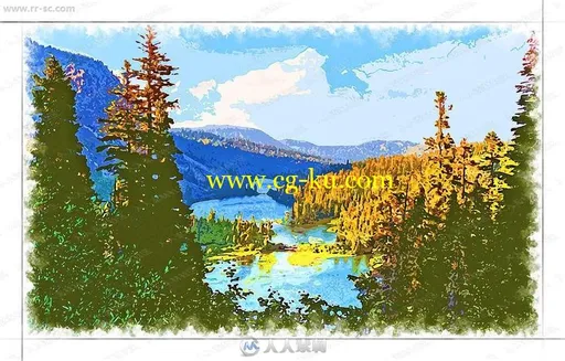 水彩油画明暗多彩风景人物艺术特效PS动作的图片2