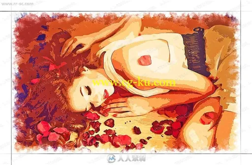 水彩油画明暗多彩风景人物艺术特效PS动作的图片3