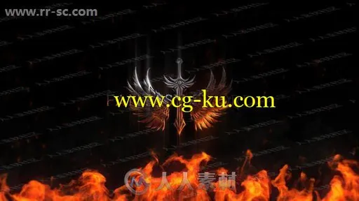 神秘金属标志演变熊熊火焰燃烧logo动画演绎AE模板的图片1